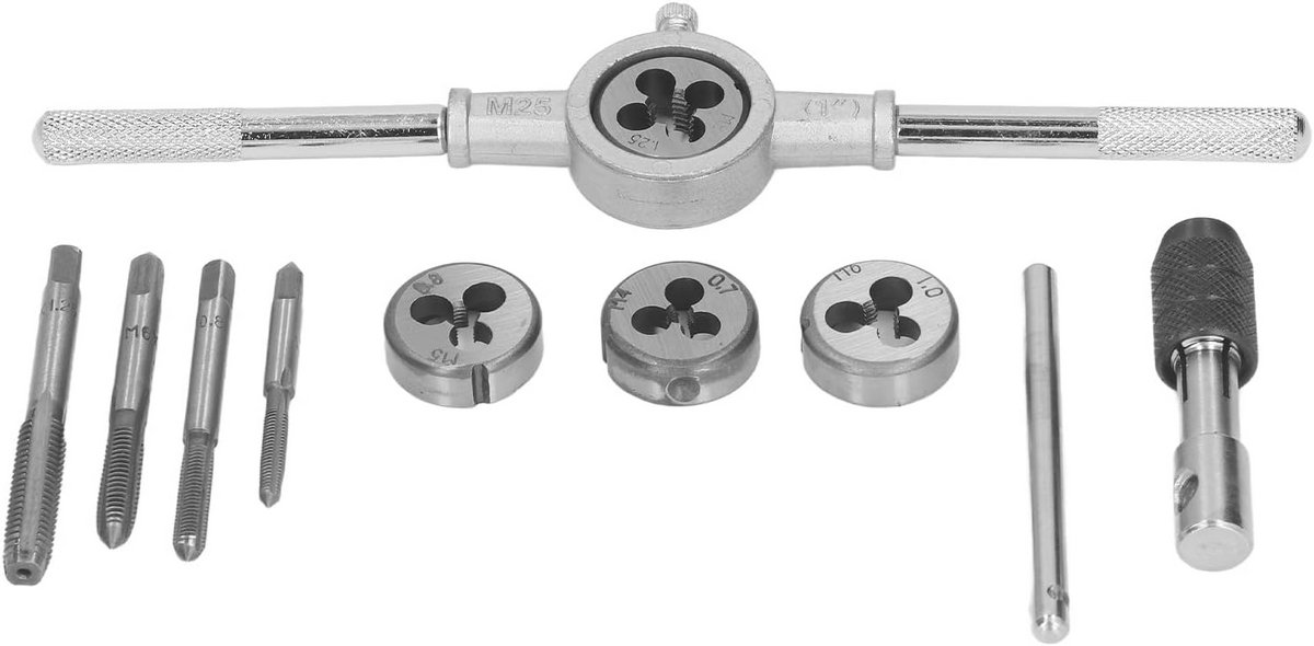 10 Stuks Metrische Tap- En Matrijset - Compleet Gereedschap voor Draadvernieuwing en Reparatie