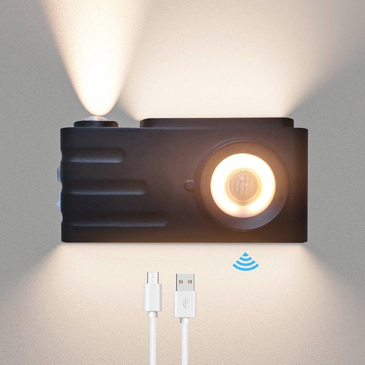 Draadloze LED Wandlamp met Bewegingsmelder en Afstandsbediening voor Binnen