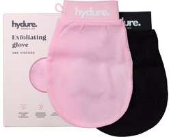 Hydure Exfoliating Glove - Scrub Handschoen - voor Lichaam & Gezicht - Verwijderen van Dode Huidcellen - Wasbaar - 2 stuks