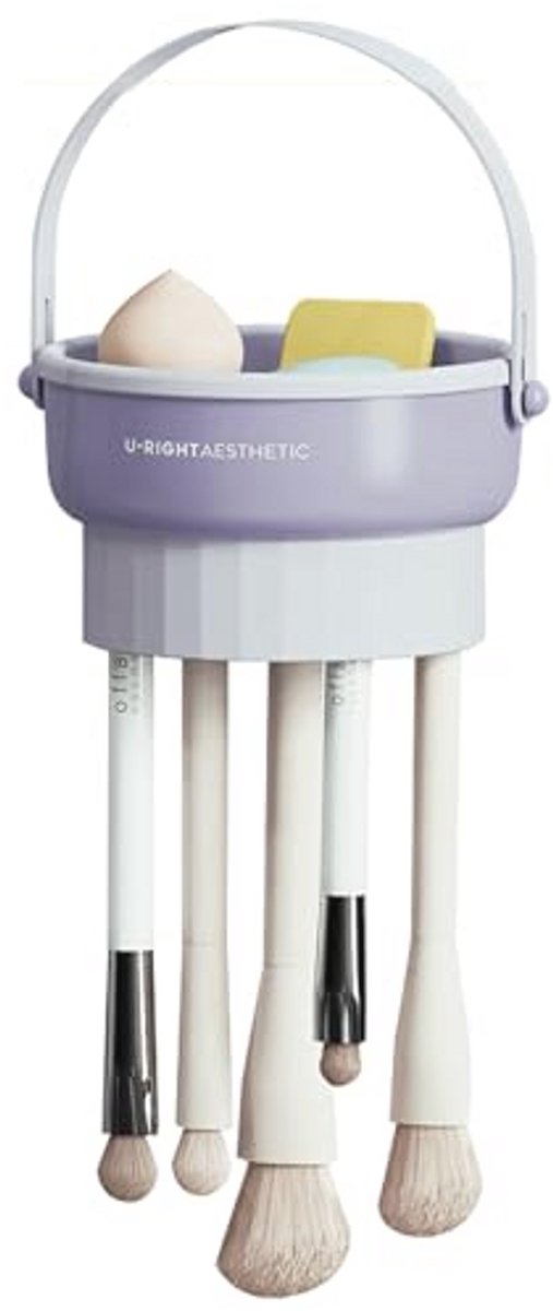 Siliconen 3 in 1 Make-Up Borstelreiniger voor Grondige Reiniging en Opslag