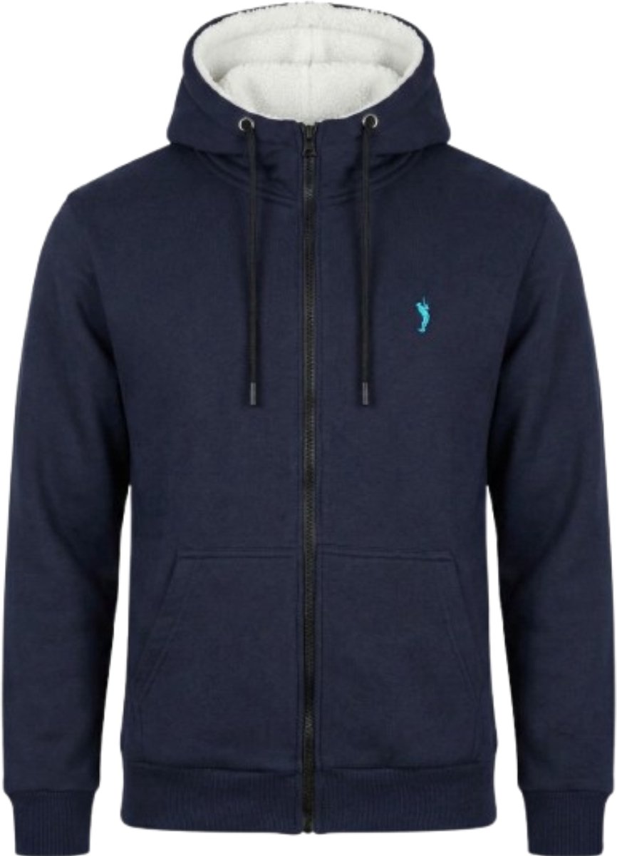 Hitman Vest Heren – Gevoerde Binnenzijde - Heren Vest met Rits – Trainingsvest Heren - Met Capuchon – Ruime Zakken - Blauw - Maat L