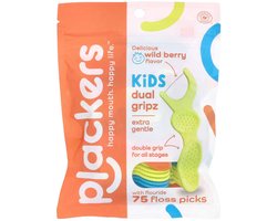 Plackers, Kid's Dual Gripz, Wild Berry, 75 Floss Picks
