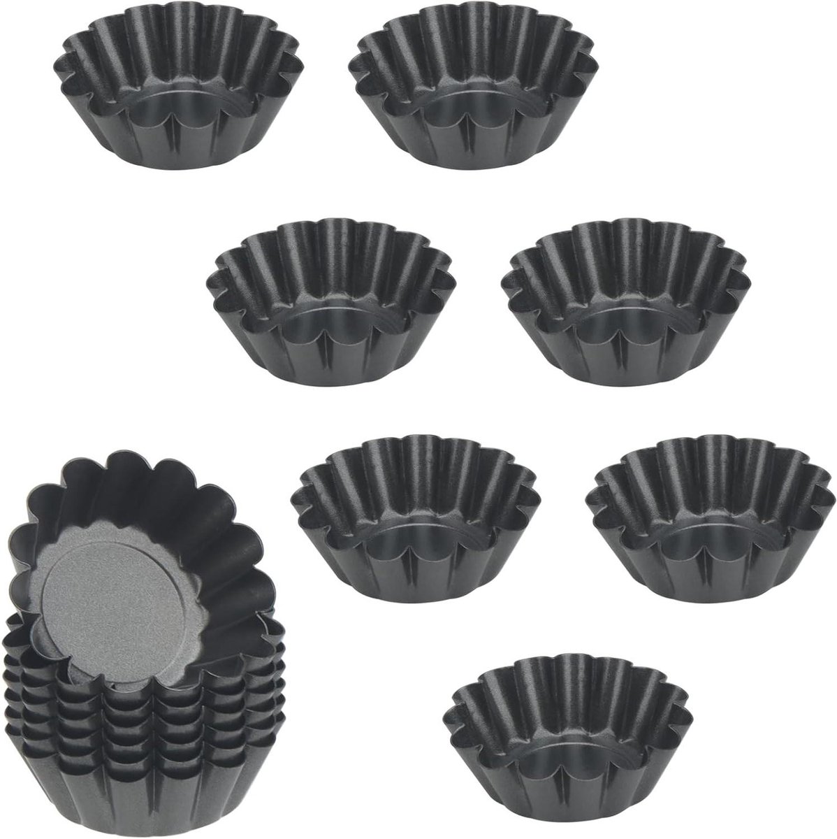 Allecta- tarteletvormen - quiche - cupcakes - mini - bakvormen - 14 stuks - voor mini hapjes - metaal - geschikt voor oven