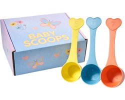 Baby Scoops – Melkpoeder Schepjes Baby – Altijd Juiste Dosering Flesvoeding – Set van 3 – BPA-vrij – Baby Musthave