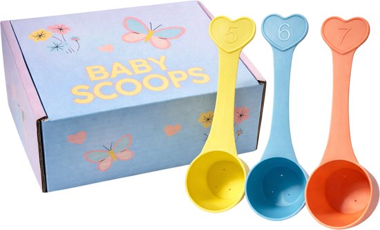 Baby Scoops – Melkpoeder Schepjes Baby – Altijd Juiste Dosering Flesvoeding – Set van 3 – BPA-vrij – Baby Musthave