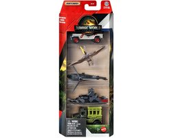 MATCHBOX 5 IN BOX JURASSIC WORLD REBIRTH 2 METAL (1:64) 5 PACK ALL TERRAIN PATROL, LAND, SEA, AND AIR
