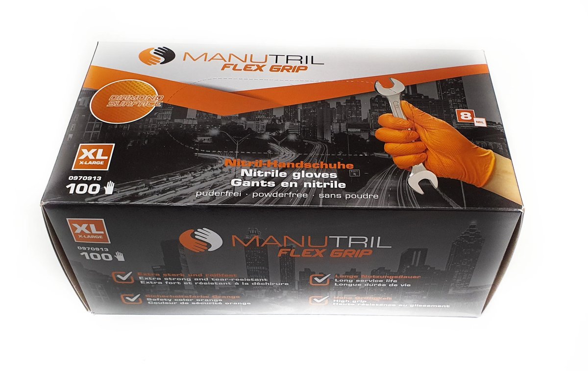 MANUTRIL Beschermende Handschoenen 100 stuks XL Monteur
