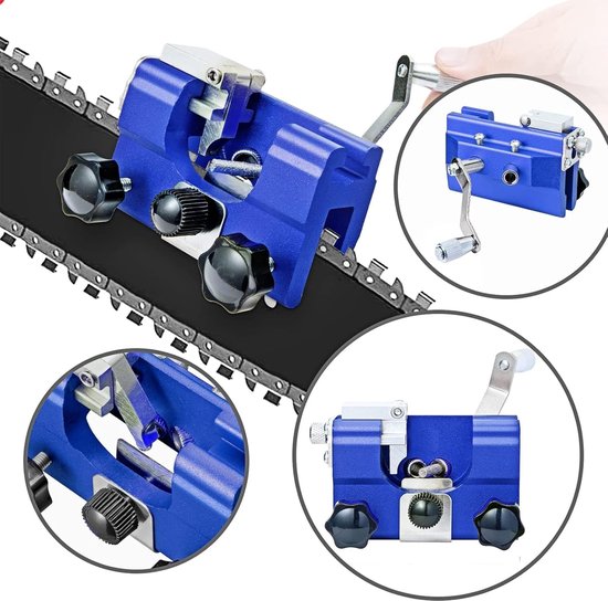 Kettingslijper - Kettingzaag slijper - Met 5 slijpkoppen - Draagbare handkruisjes keten zaagslijpmachine - Tanden Slijper - Slijper vijltafel - voor alle soorten kettingzagen en elektrische zagen - blauw van Topeqx — afbeelding 5