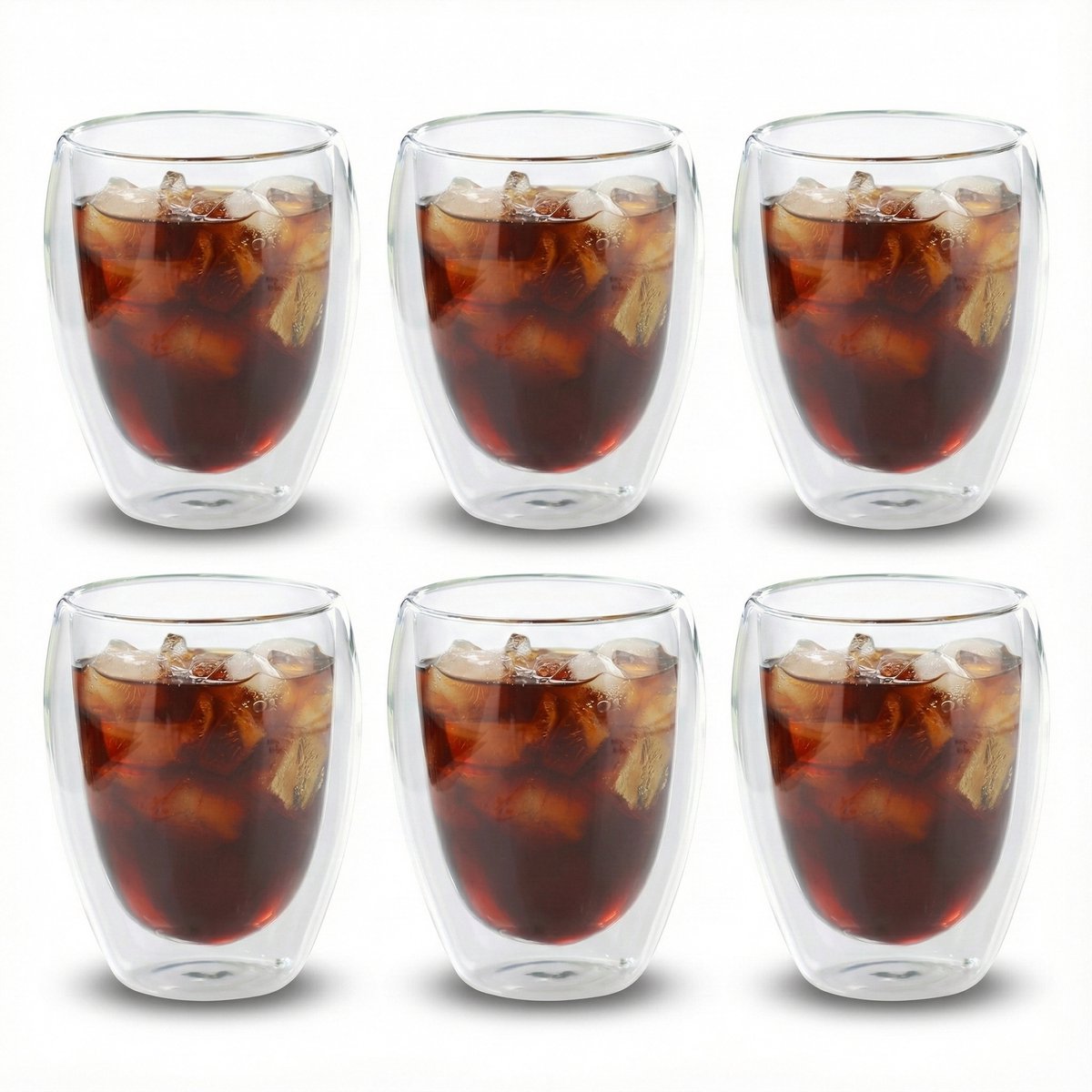 Proefer - 6x Dubbelwandige Glazen – 350 ml – Luxe Hittebestendige Thermoglazen – Voor Koffie, Thee, Cappuccino & Latte Macchiato – Vaatwasserbestendig & Isolerend – Premium Kwaliteit Koffieglazen & Theeglazen