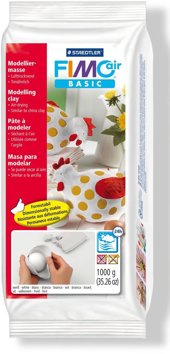 FIMOair - luchtdrogende boetseerklei - 1 kg - wit — afbeelding 7