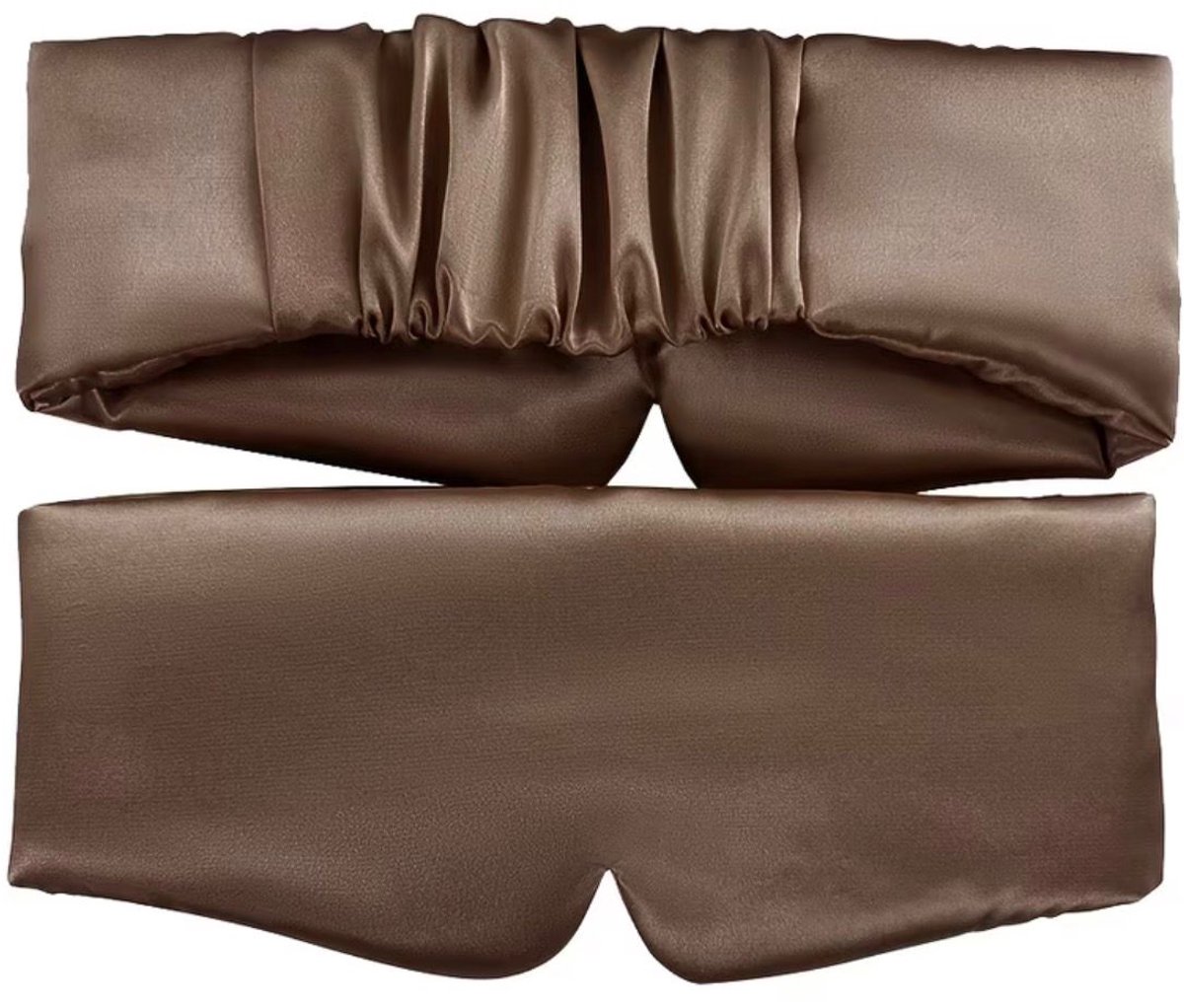 Slaapmasker - Oogmasker - Zijden Slaapmasker Voor Mannen en Vrouwen - Deep Sleep Mask - Eye Mask - Verduisterend - Donker bruin