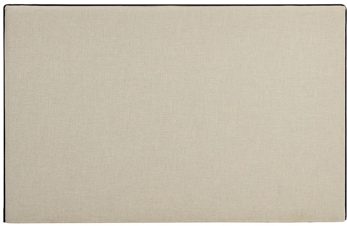 Vente-unique Hoofdbord met afneembare hoes 170 cm - Katoen en linnen - Beige en zwart - CHESMA