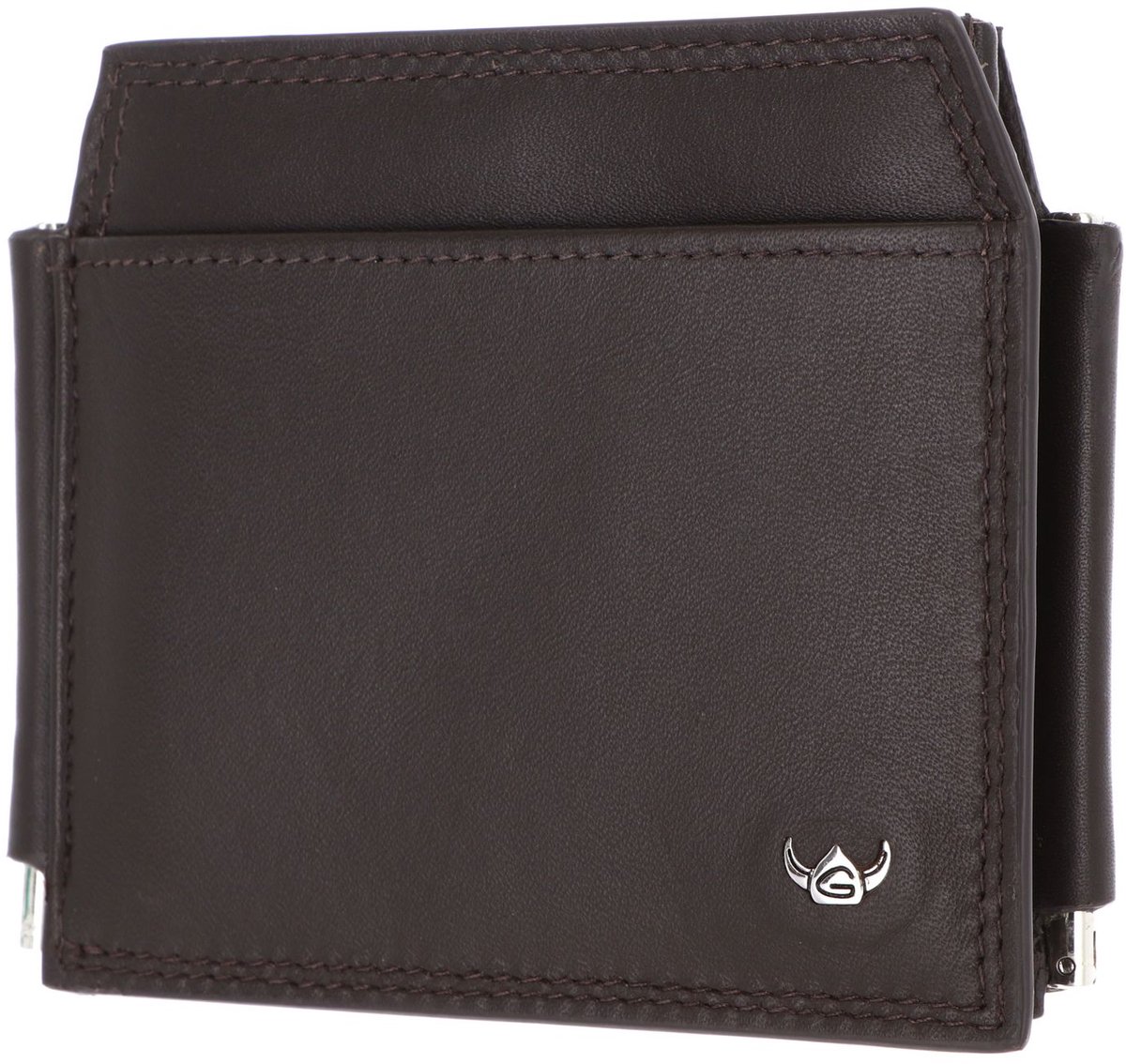 Golden Head Leren geldclip kaarthouder Polo RFID Protect Clip-Scheintasche 1923 Dunkelbraun donkerbruin