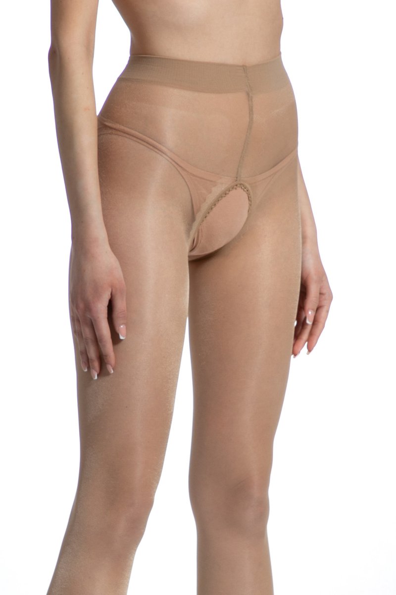 Panty open kruis - 20 Denier - Kleur: Beige - Maat: S/M - Model: Gloss - Merk: Amour