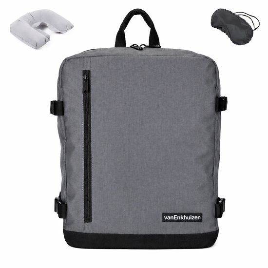 KLM & Transavia Rugzak 40x30x20 cm - Maximale Inhoud - Handbagage Tas 40x30x20 - 17 inch Laptopvak - Grijs