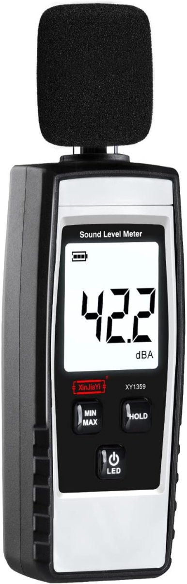 Professionele Decibelmeter - DB Meter - Geluidsmeter - Zwart met Wit