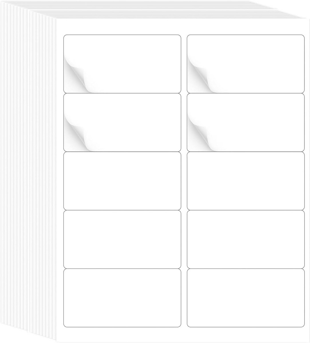 300 Witte Zelfklevende Strijklabels voor Kleding en Organisatie - 8 x 5 cm