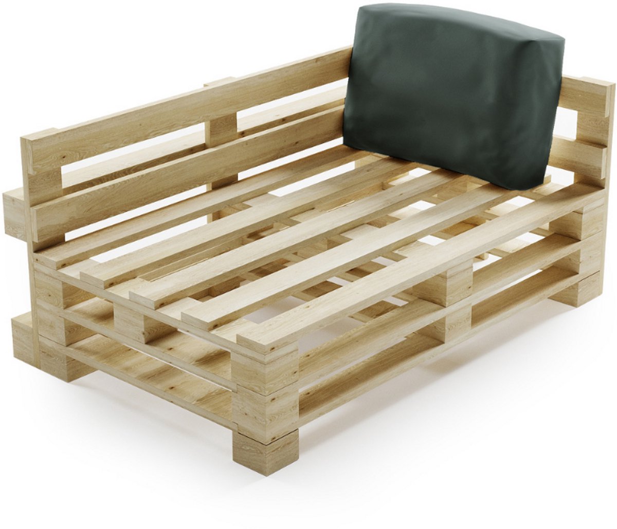 Bananair - Palletkussen - Afneembare hoes - Waterbestendig hoekkussen - Tuinkussen voor Palletbank - 60x40 cm - Donkergrijs