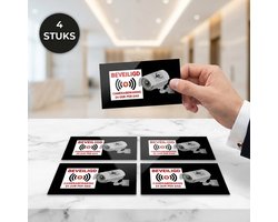 24ME® - 4 Stuks Camerabewaking Stickers - Plakzijde Binnenzijde - Camera stickers - Videobewaking stickers - Alarmstickers -