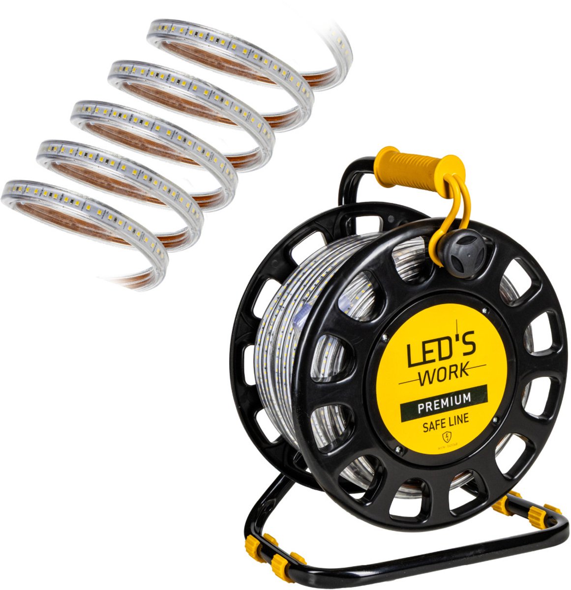 LED's Work Safeline LED Lichtslang op haspel 25m 200W 48V 20 000lm 5000K
