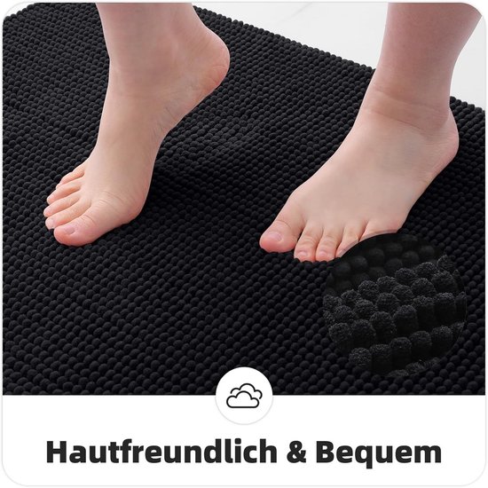 HomeLife Antislip badkamertapijt van chenille, 60 x 120, luxe badkamertapijt, absorberend en zacht, ideaal als absorberend douchemat, machinewasbaar, badmat bordeauxrood HomeLife Antislip badkamertapijt van chenille, 60 x 120, luxe badkamertapijt, absorberend en zacht, ideaal als absorberend douchemat, machinewasbaar, badmat bordeauxrood