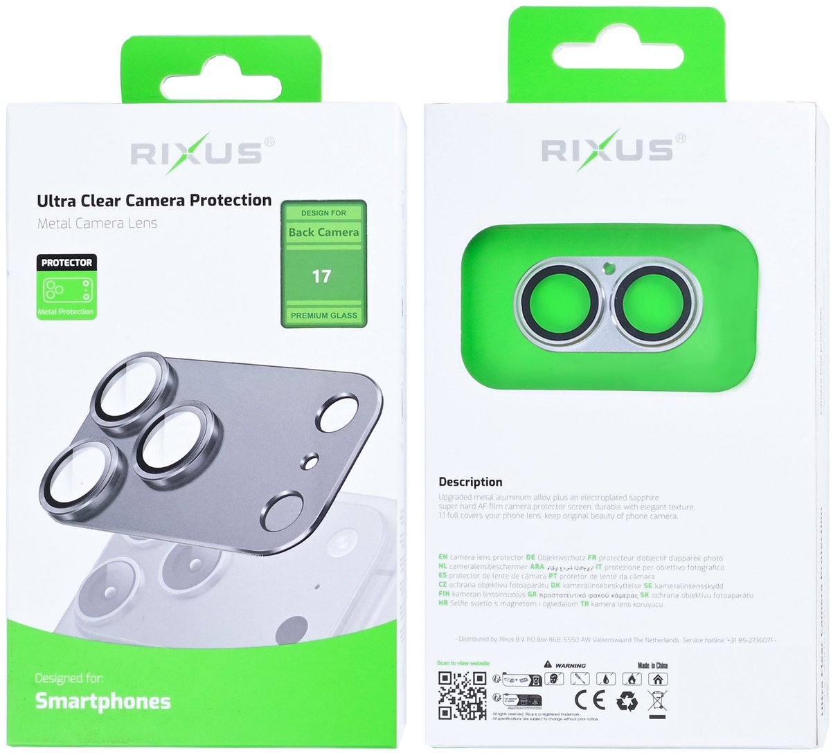Rixus Ultra Clear Camera Protection For Apple iPhone 17 White