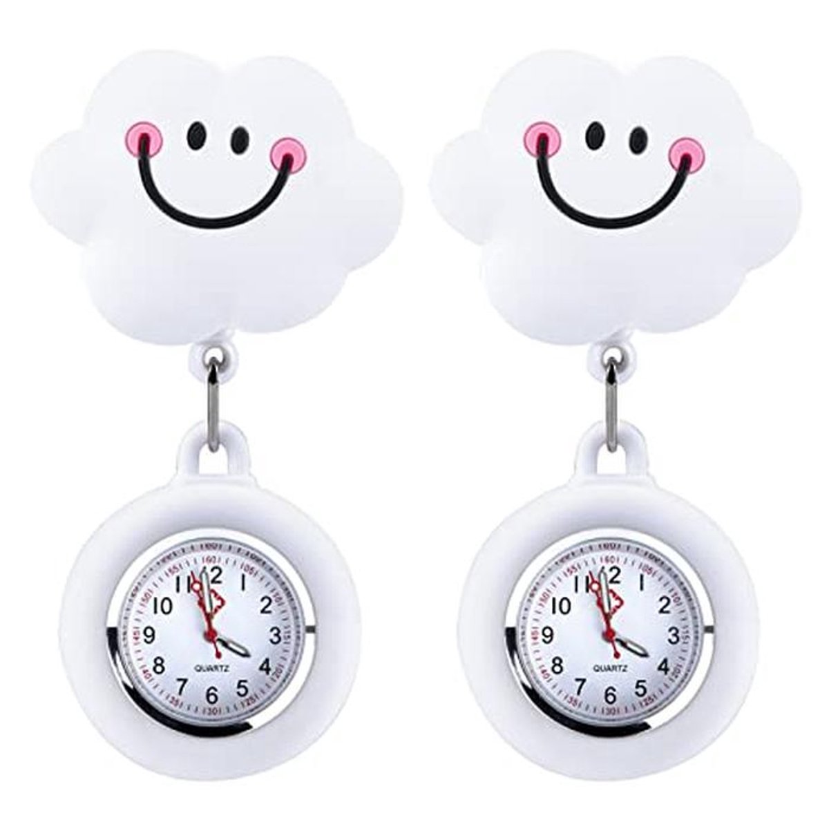 Verpleegsterhorloge met Clip - 2 Stuks Siliconen Zakhorloges voor Dames en Heren