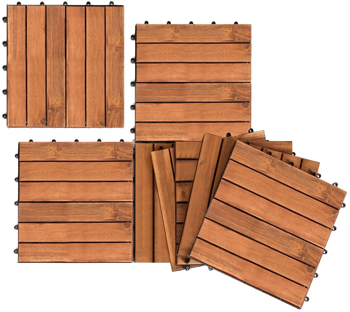 Houten Tegels voor Balkon en Terras - Acaciahout, 30x30 cm, Duurzaam en Weerbestendig