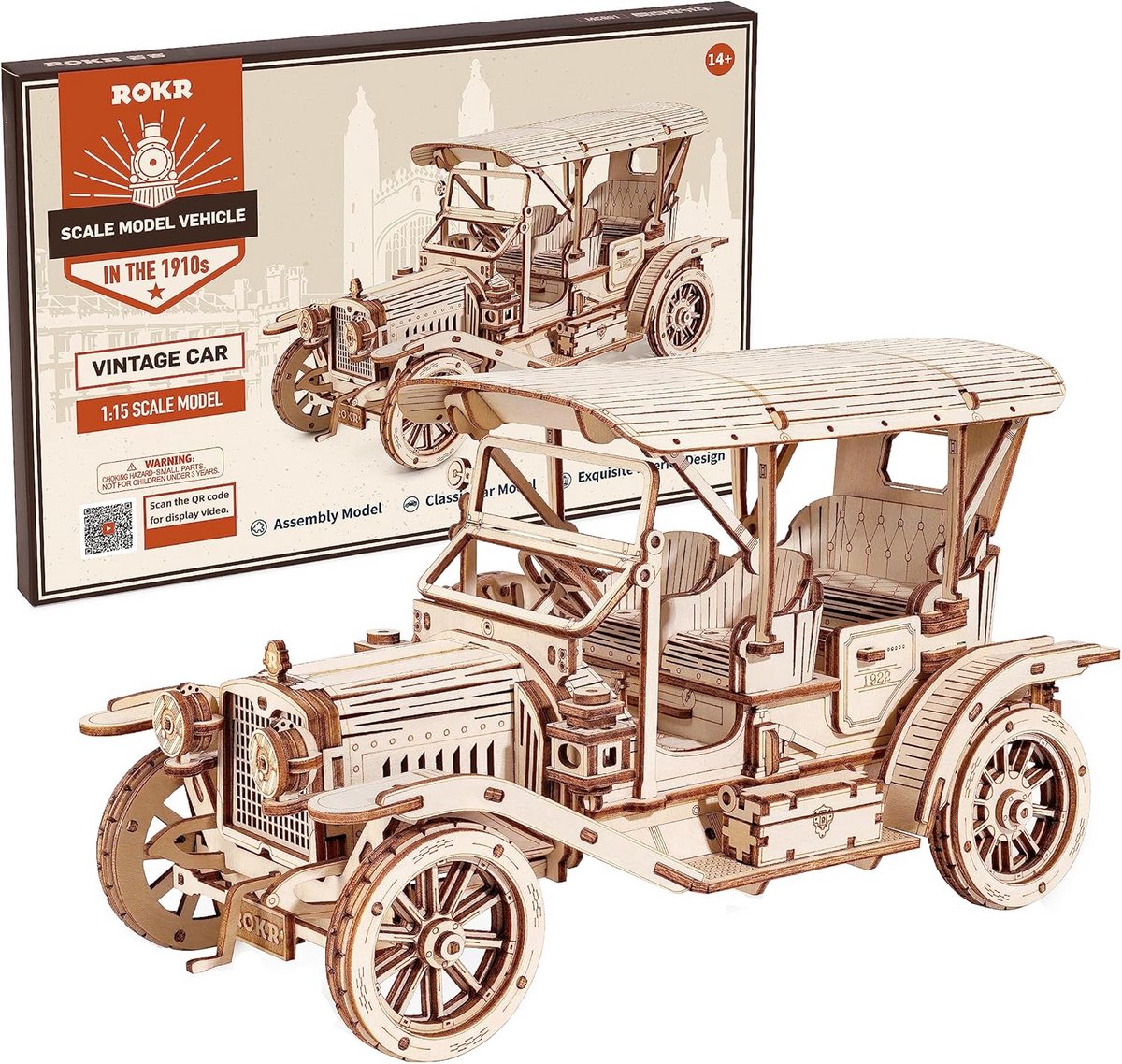 3D Houten Puzzel Bouwpakket Vintage Auto voor Volwassenen