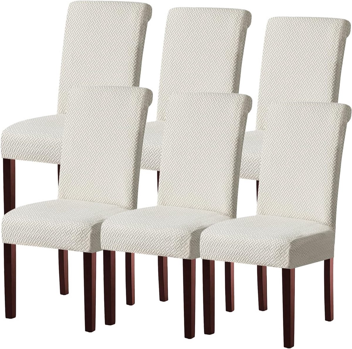 Eetkamerstoelhoezen set van 2, 4 of 6 stuks - Stretchstof, wasbare en verwijderbare hoes voor stoelen - Bescherming voor keuken, hotel en thuis