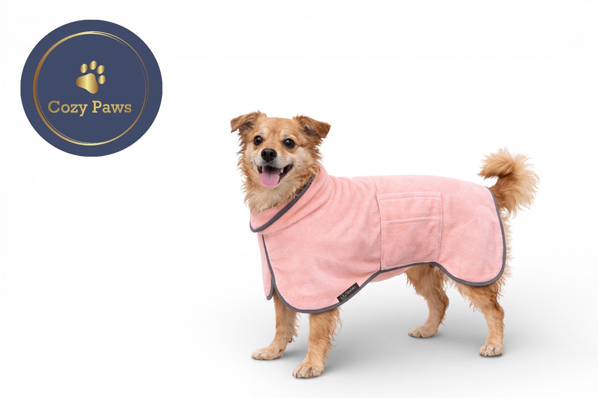 Cozypaws® Hondenbadjas - Badjas voor honden - Sneldrogend Microvezel - Roze - Maat M