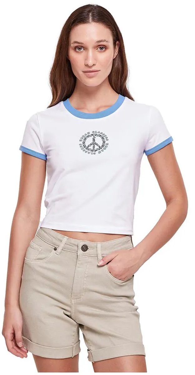 Urban Classics Stretch Jersey Crop top XS Wit