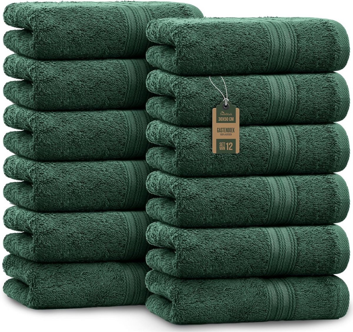 Gastendoekjes 30x50 cm – Set van 12, 100% katoen, Oeko-Tex gecertificeerd, zacht en absorb