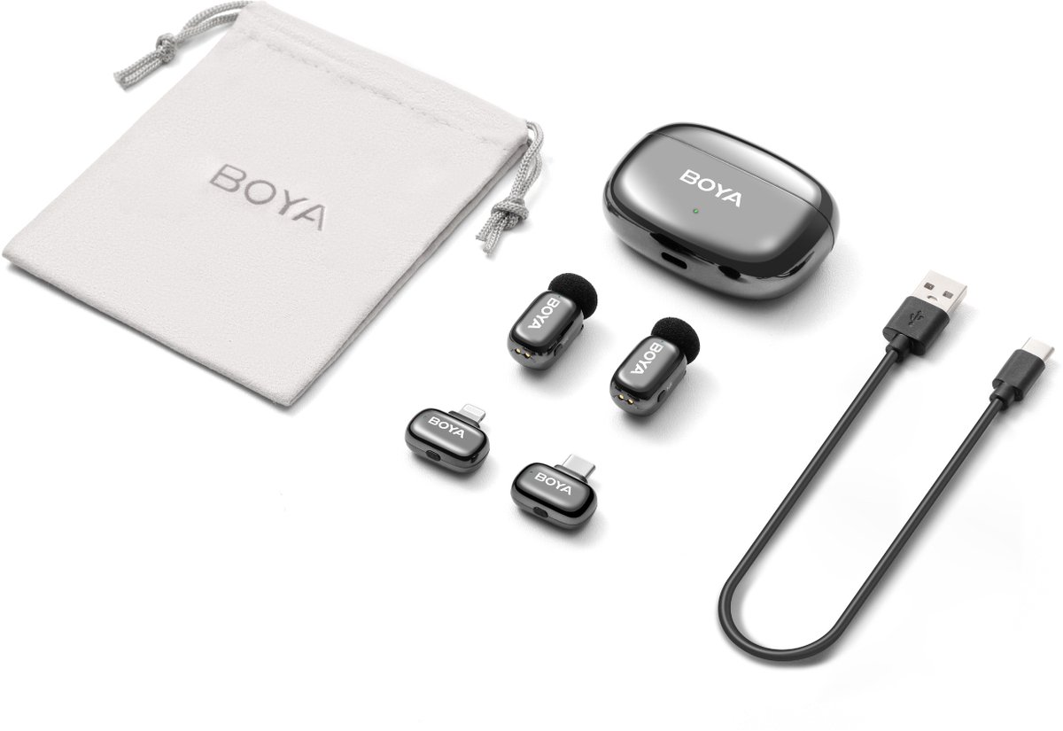 Boya Mini 2 Grijs voor Usb C en Lightning