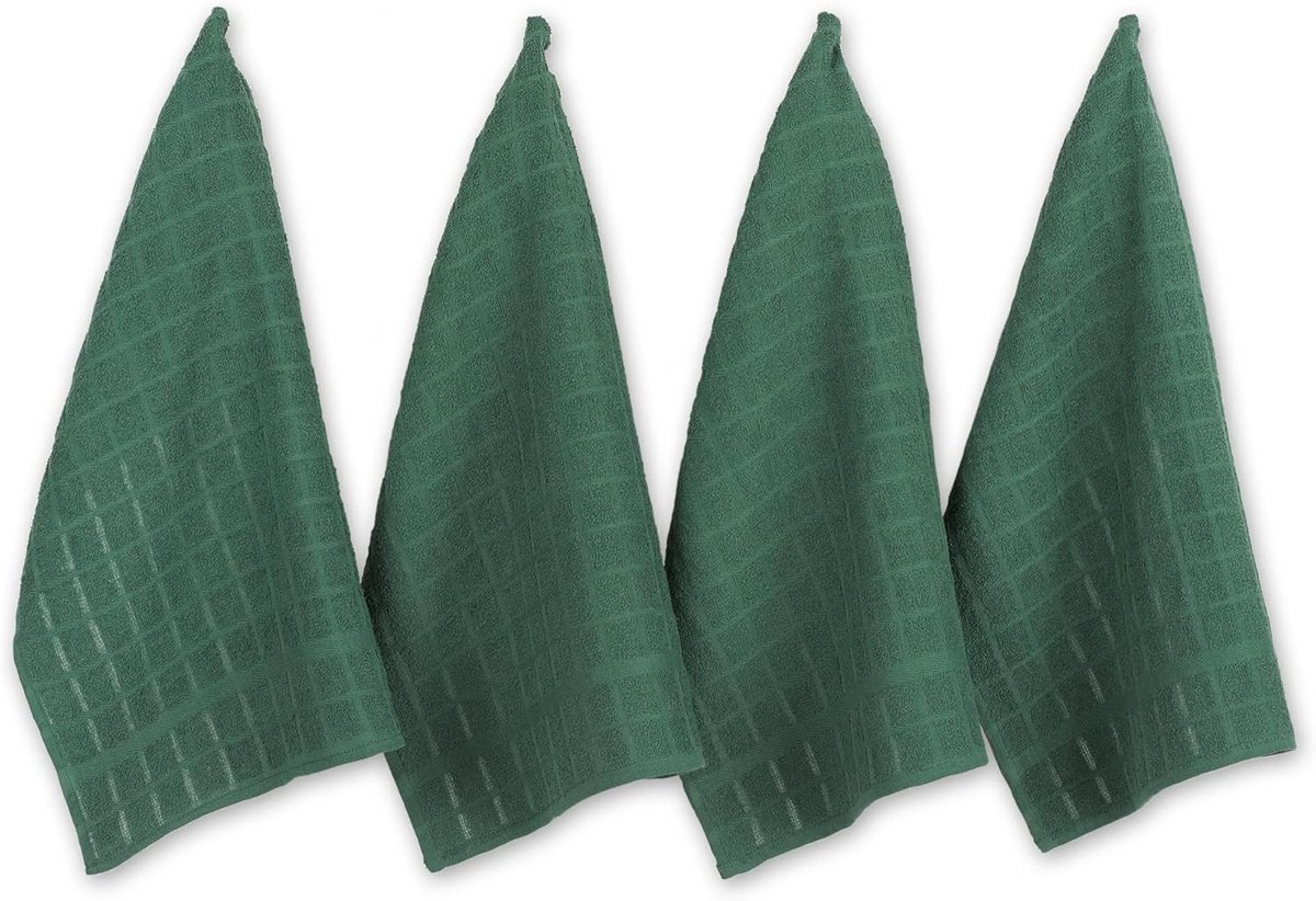 Duurzame Katoenen Vaatdoeken Set - 16x26 Inch - Donkergroen