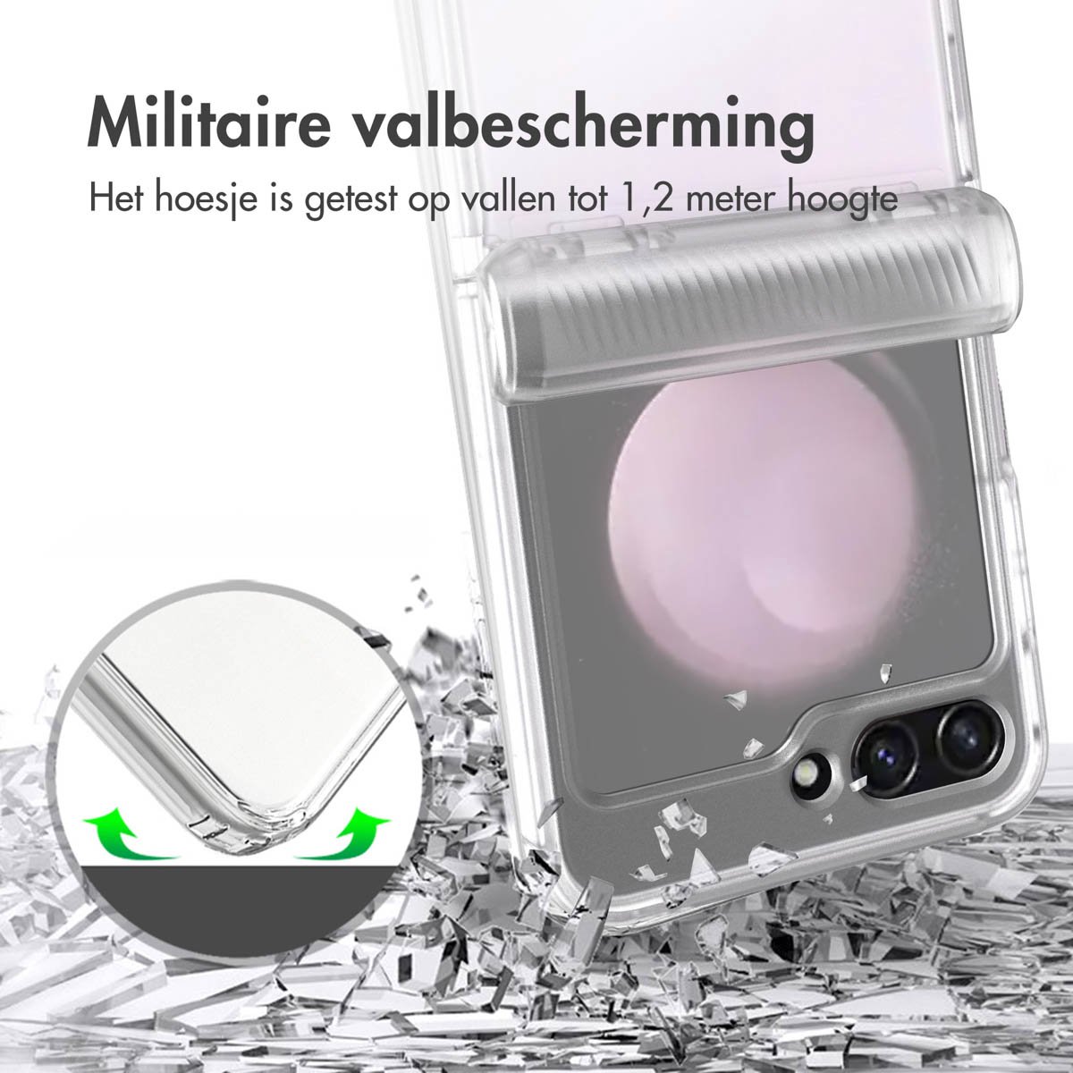 Accezz Hoesje Geschikt voor Samsung Galaxy Z Flip 5 Hoesje - Accezz Xtreme Impact Backcover 2.0 - Transparant