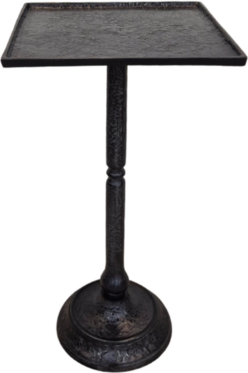 Deco4yourhome® - Bijzettafel - Vierkant - Aluminium - Bank Tafeltje - Tafel - 33cm - Zwart - Black