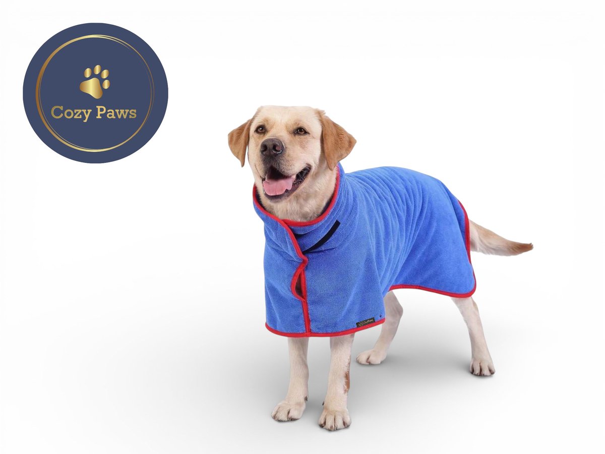 Cozypaws® Hondenbadjas - Badjas voor honden - Sneldrogend Microvezel - Blauw - Maat XL