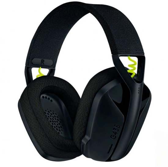 Casque gamer Logitech G435 noir avec coussinets confortables.