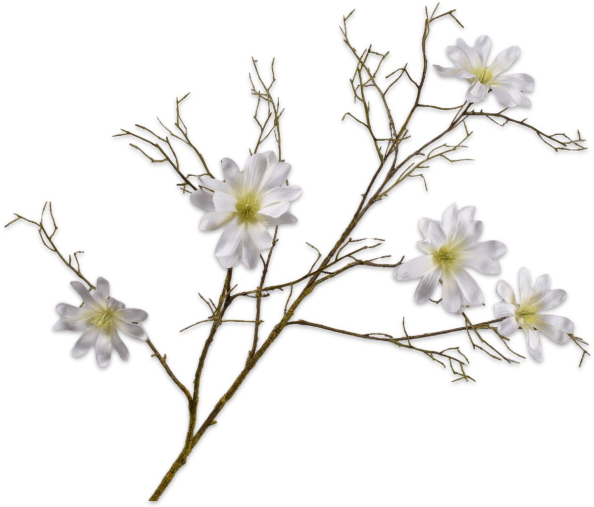 Silk-ka Kunstbloem-Zijden Bloem Magnolia Tak Wit 98 cm