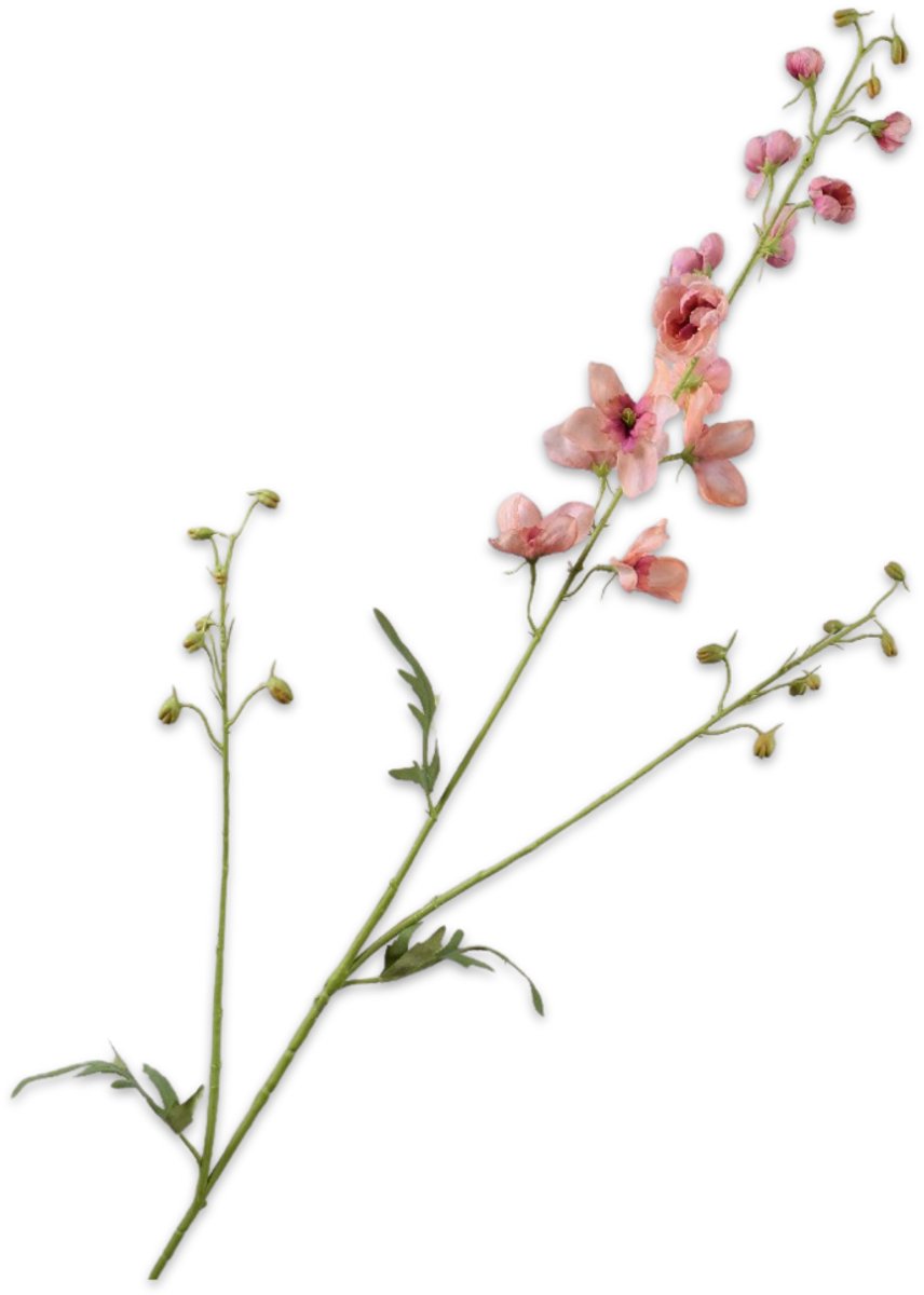 Silk-ka Kunstbloem-Zijden Bloem Delphinium Tak Roze-Wit-Zalm 101 cm Per 2 Stuks