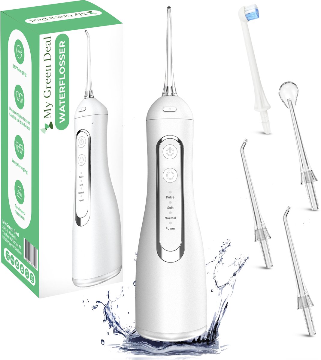 My Green Deal - Waterflosser Draadloos - Elektrische Tandenflosser- Monddouche - Mondverzorging - Flosapparaten - Tongreiniger