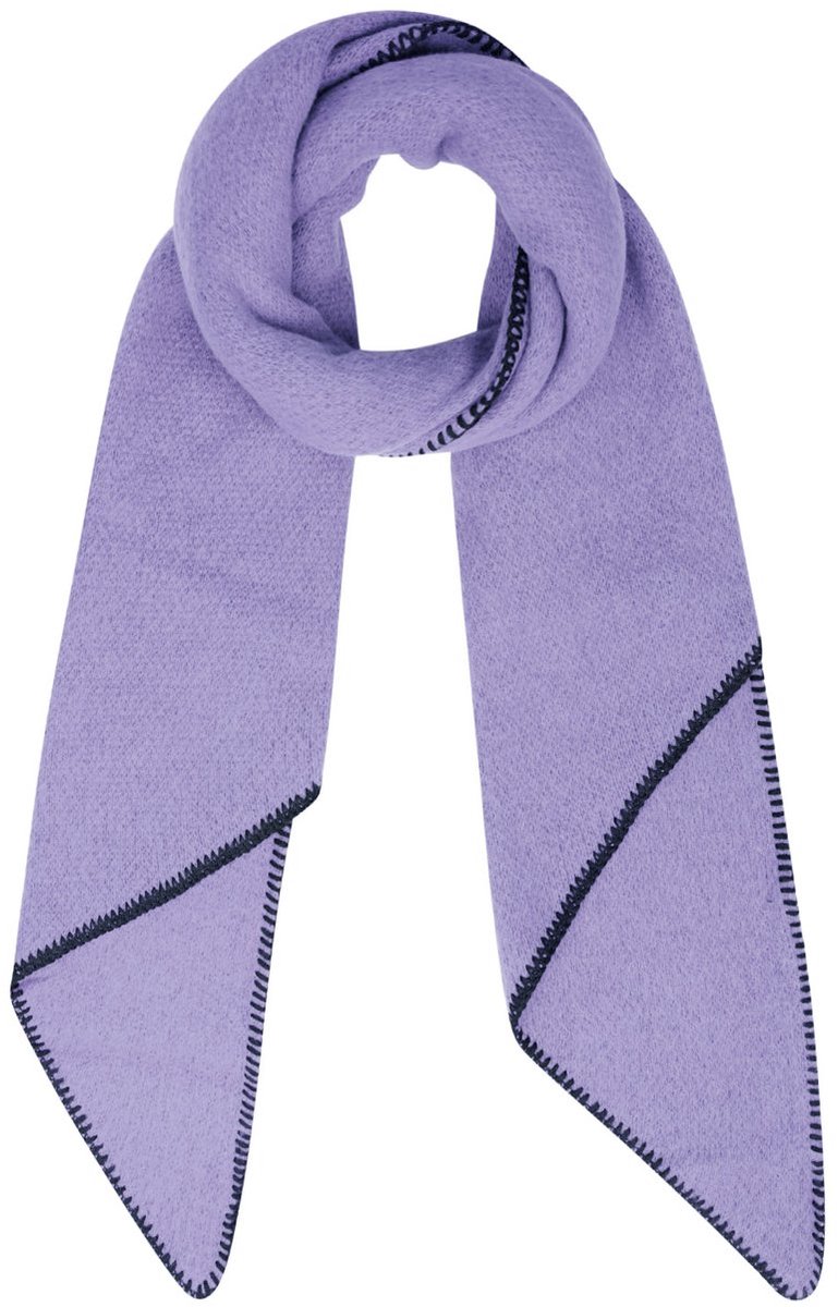 Winter sjaal paars lila met zwarte stiksels - shawl - warm en comfy - purple - cadeau mam