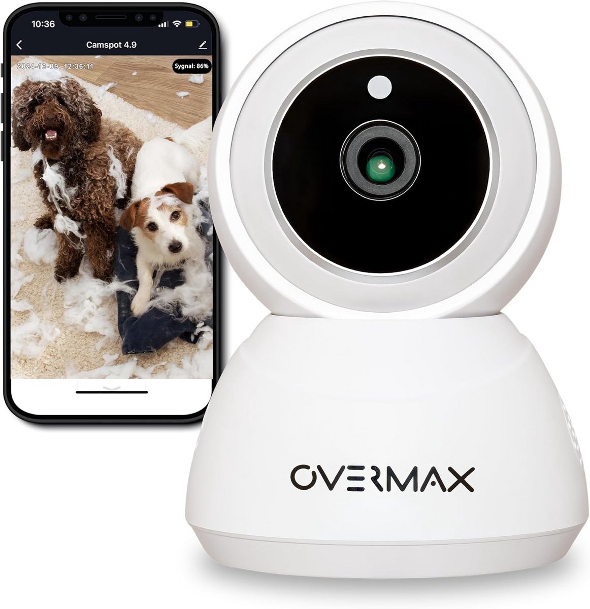 Draaibare WiFi Indoor Bewakingscamera met Nachtzicht, Full HD Resolutie, Bewegingssensor en Alarm
