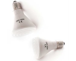 Keramische Donkerstraler 150W – 2 stuks – Infrarood Warmtelamp Zonder Licht – E27 Fitting – 20.000 branduren – Voor Terrarium, Kuikens, Reptielen, Pups & Kittens