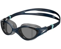 Speedo Biofuse 2.0 Zwembril Dames - Ergonomische Duikbril Volwassenen - Anti condens & UV-bescherming - Professionele Zwembril met Drukknopsluiting - Superzachte Afdichting - Blauw/Blauw
