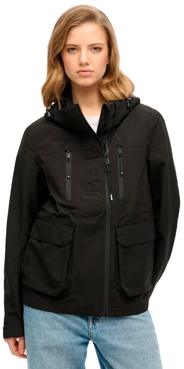 Superdry Ultimate Tech Windbreaker met Capuchon Dames Zwart