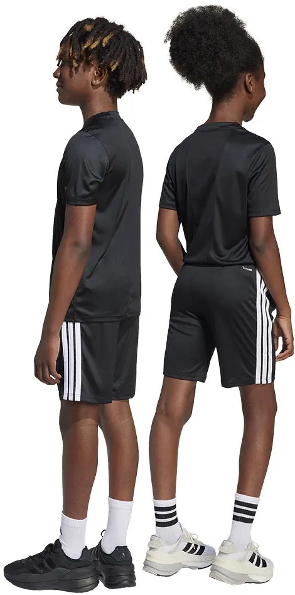 Adidas Train Essentials 3 Stripes Tee Trainingspak 13-14 Years Jongens Meisjes Zwart
