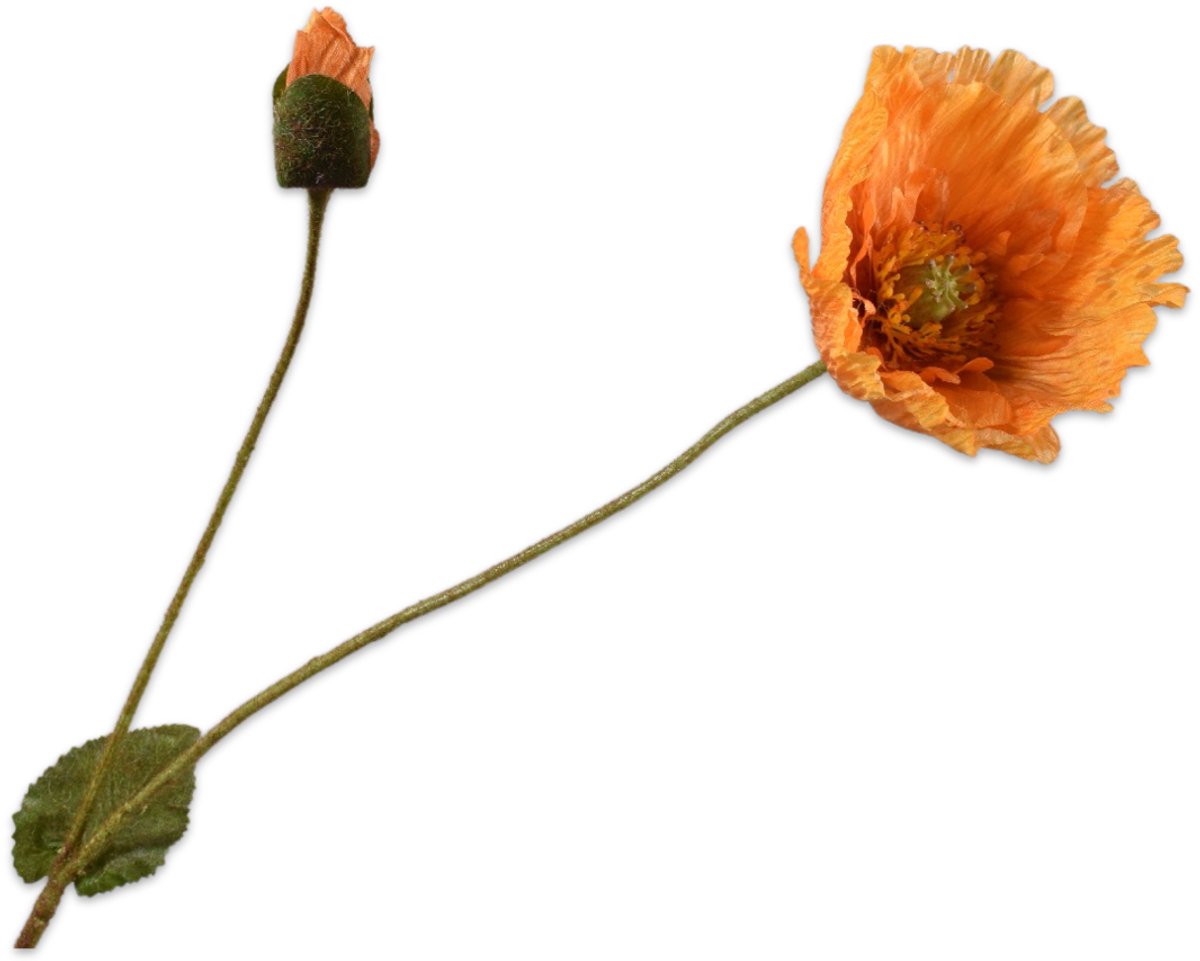 Silk-ka Kunstbloem - oranje - H74 cm - 2 stuks