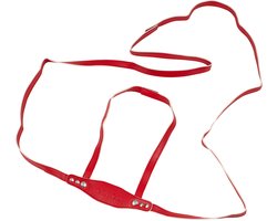 Educo Paardentuigje kinderen Paarden speelgoed - Kunstleder - Rood - Incl. veiligheidsklittenband